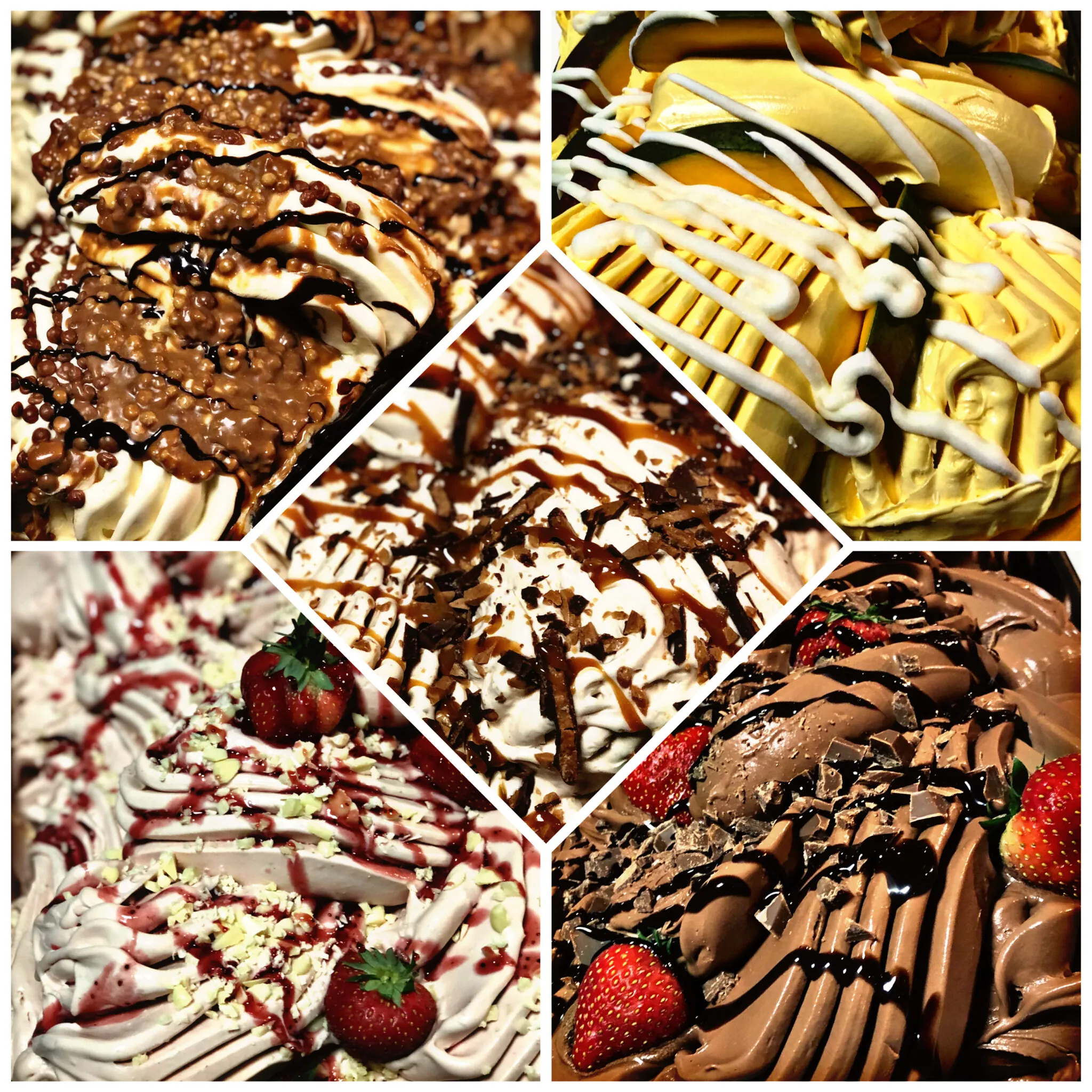 Gelato i serveringsdisk på Candela Coffee